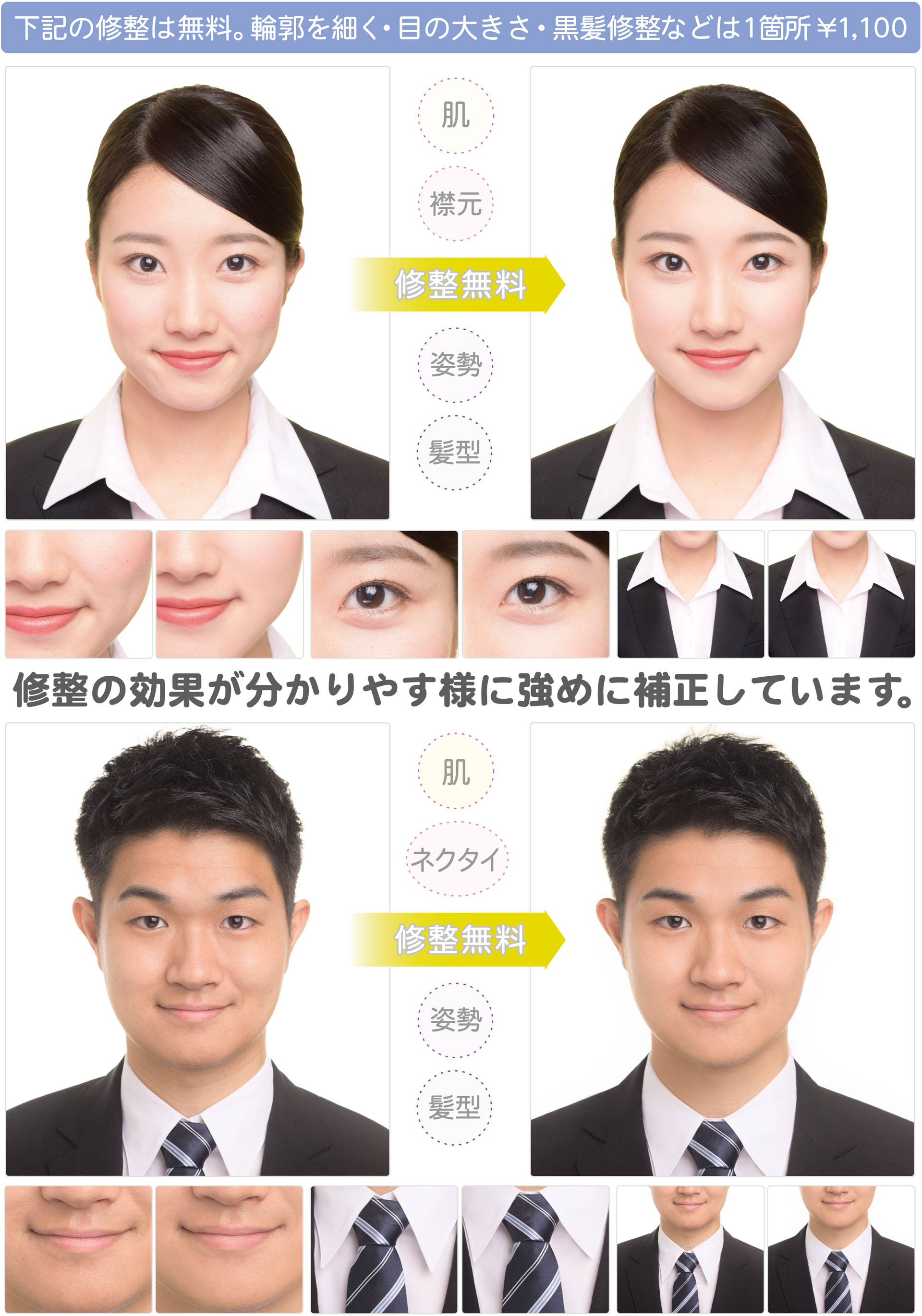 証明写真修正 就活証明写真の修正